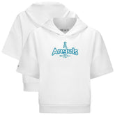 Los Angeles Angels Levelwear Women's Amber Short Sleeve Cornerstone Hoodie On Sale