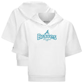 Atlanta Braves Levelwear Women's Amber Short Sleeve Cornerstone Hoodie for sale