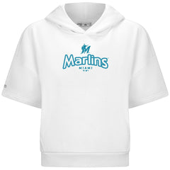 Miami Marlins Levelwear Women's Amber Short Sleeve Cornerstone Hoodie Lifestyle