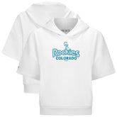 Colorado Rockies Levelwear Women's Amber Short Sleeve Cornerstone Hoodie On Sale