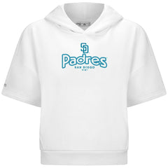 San Diego Padres Levelwear Women's Amber Short Sleeve Cornerstone Hoodie On Sale