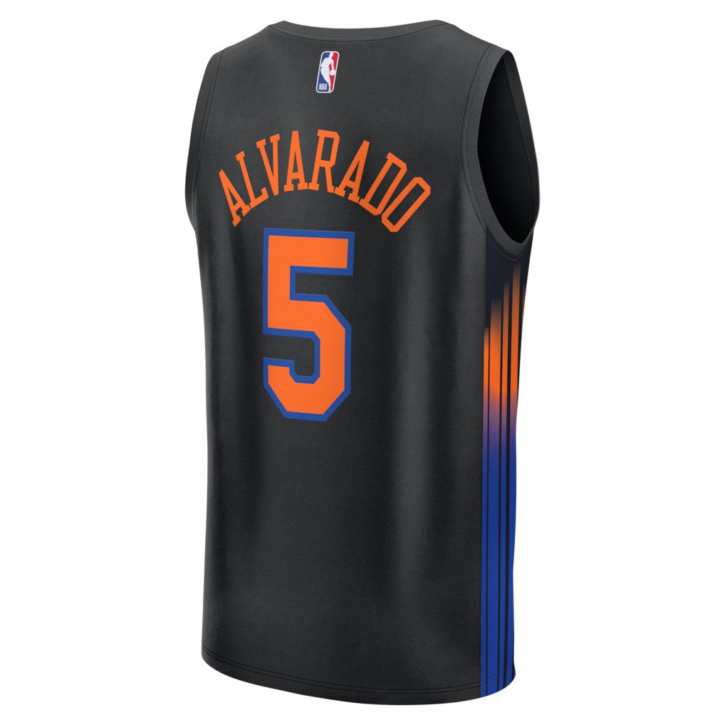Jose Alvarado New York Knicks Fast Break Replica Jersey - Black - Statement Edition | NBA Jerseys