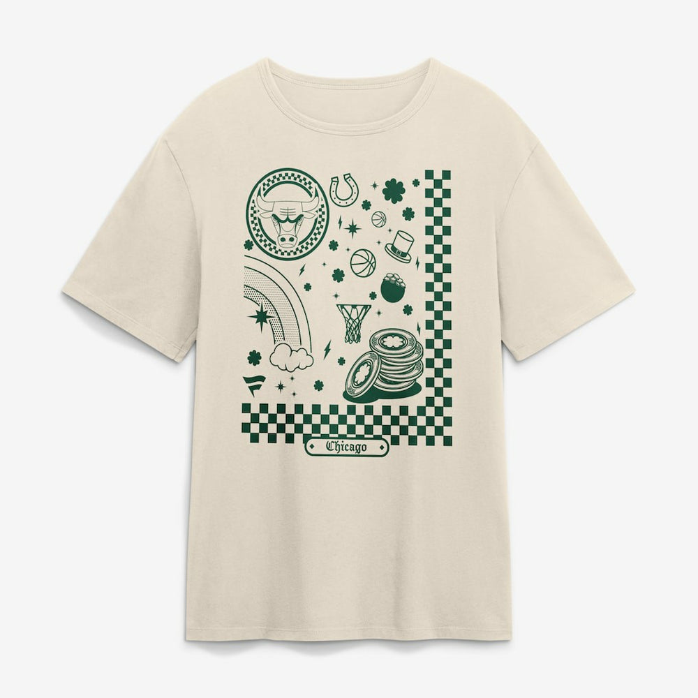 NBA - Chicago Bulls St. Patrick's Day City Charms T-Shirt - Cream