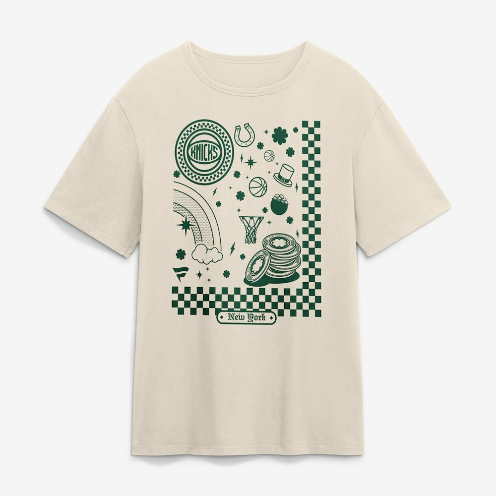 NBA - New York Knicks St. Patrick's Day Charms T-Shirt - Cream