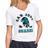 San Jose Sharks - Starter Women's Tough Puck T-Shirt White