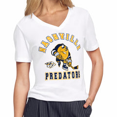 Nashville Predators - Starter Women's Tough Puck T-Shirt White