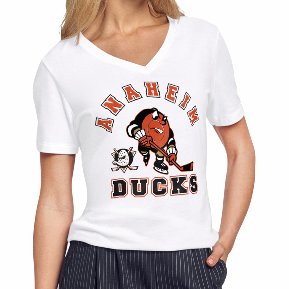 Anaheim Ducks - Starter Women's Tough Puck T-Shirt White
