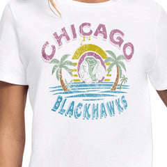 Chicago Blackhawks Starter Women's Tonal Beach T-Shirt White