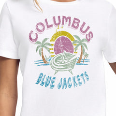 Columbus Blue Jackets - Starter Women's Tonal Beach T-Shirt White