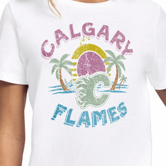 Calgary Flames - Starter Women's Tonal Beach T-Shirt White