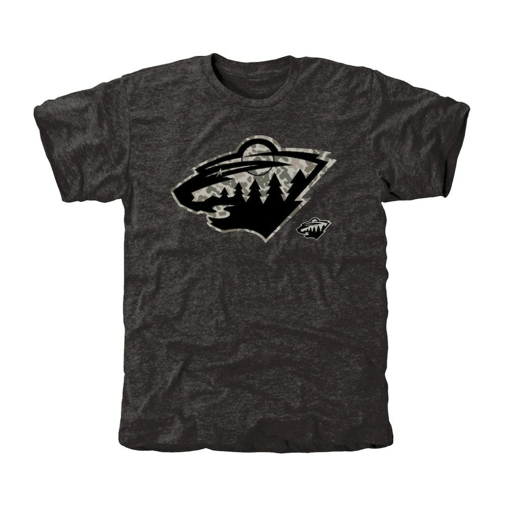 Men's Minnesota Wild - Black Rink Warrior Tri-Blend T-Shirt