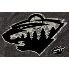 Men's Minnesota Wild - Black Rink Warrior Tri-Blend T-Shirt