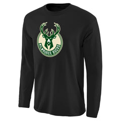 NBA - Milwaukee Bucks Primary Logo II Long Sleeve T-Shirt - Black