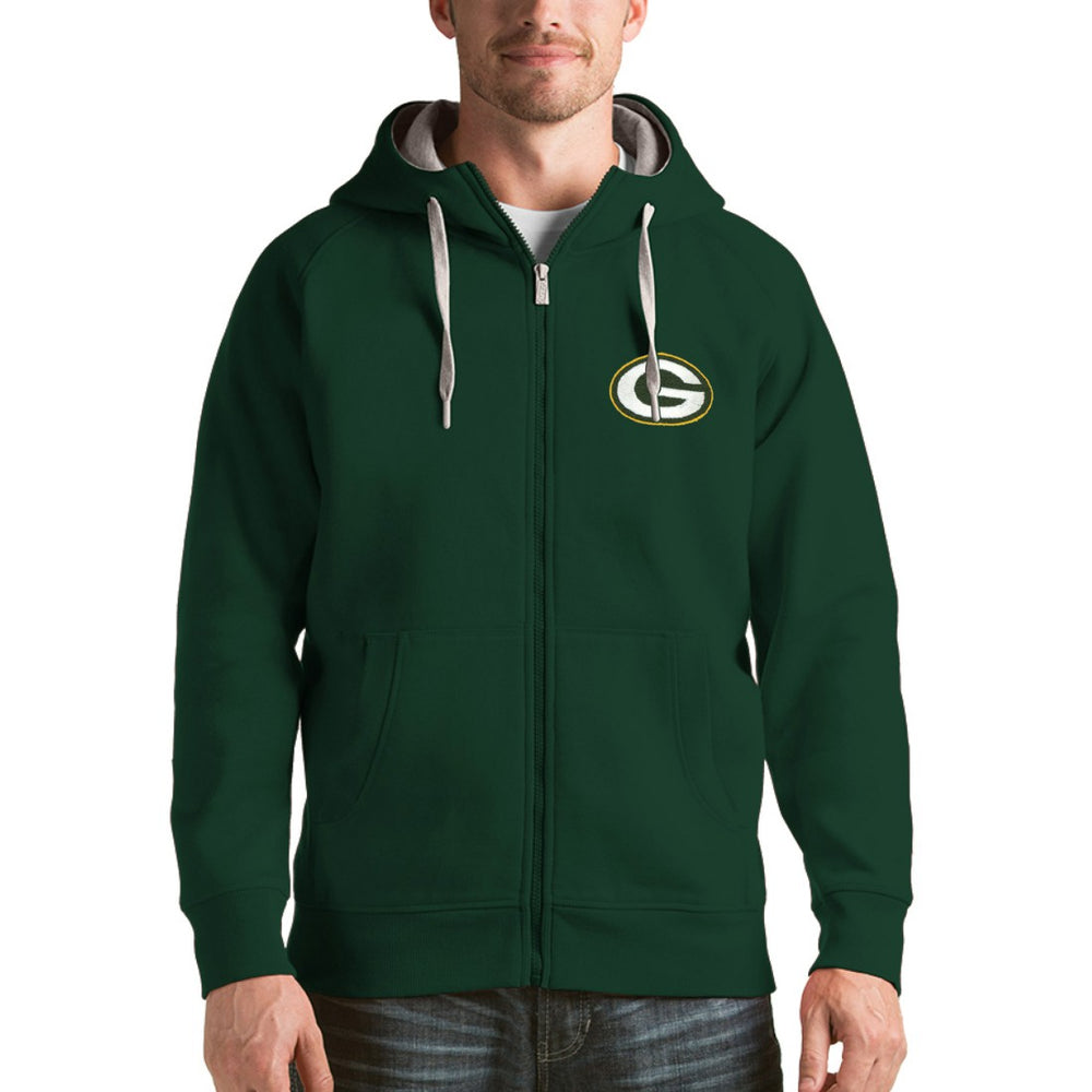 Green Bay Packers Antigua Victory Full-Zip Hoodie Green - NFL