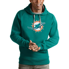 Miami Dolphins Antigua Victory Pullover Hoodie Aqua - NFL