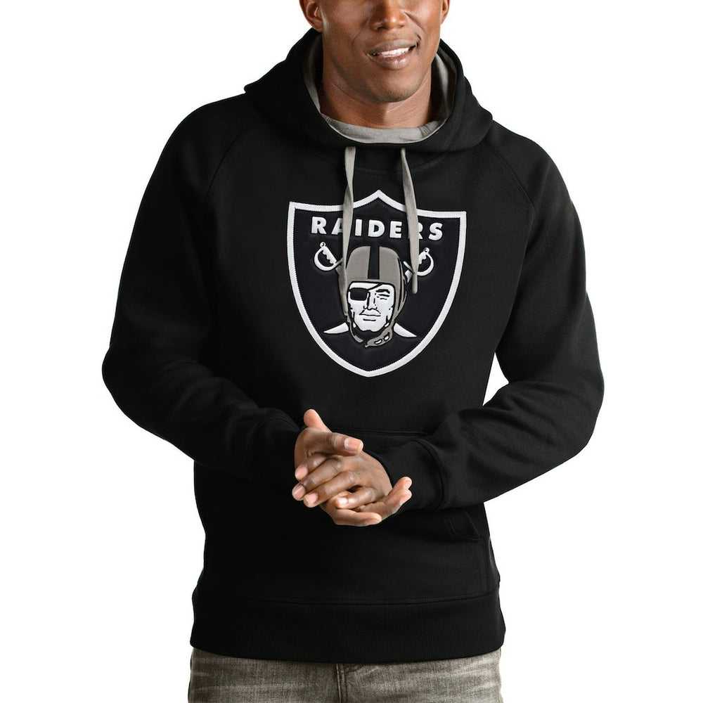 Las Vegas Raiders Antigua Victory Pullover Hoodie Black - NFL