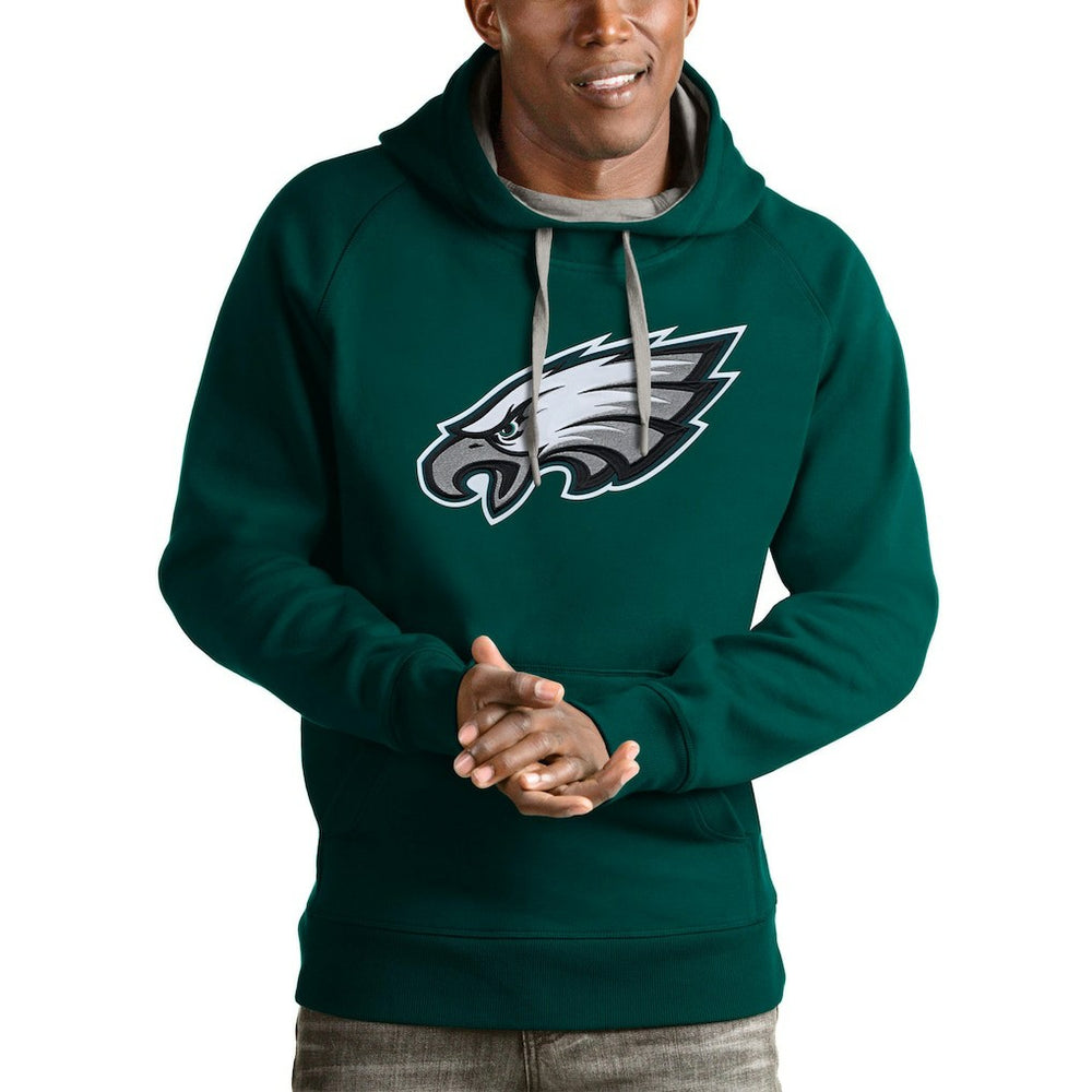 Philadelphia Eagles Antigua Victory Pullover Hoodie Midnight Green - NFL