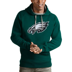 Philadelphia Eagles Antigua Victory Pullover Hoodie Midnight Green - NFL