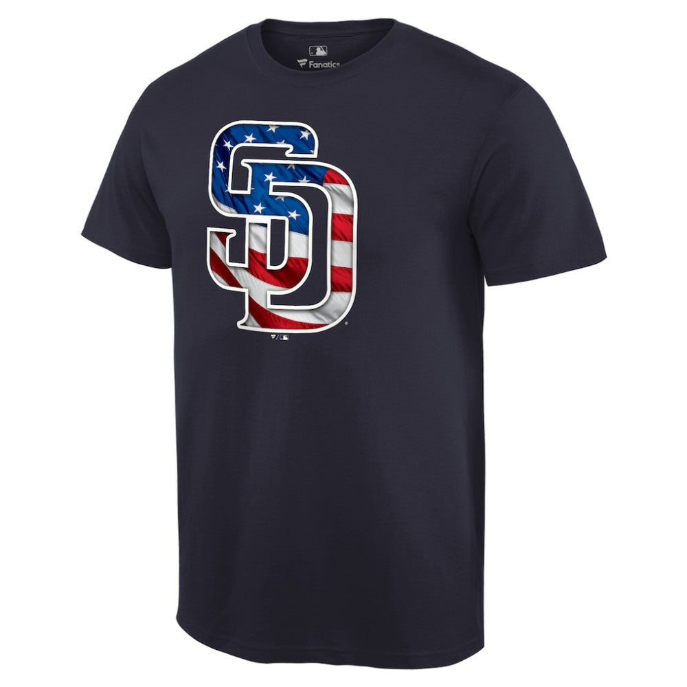 San Diego Padres Memorial Day Banner Wave Logo T-Shirt Lifestyle