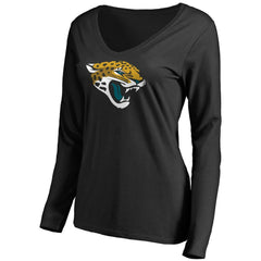 Jacksonville Jaguars Women's Primary Team Logo Long Sleeve T-Shirt Black - NFL