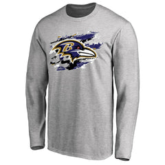 Baltimore Ravens True Colors Long Sleeve T-Shirt Ash - NFL