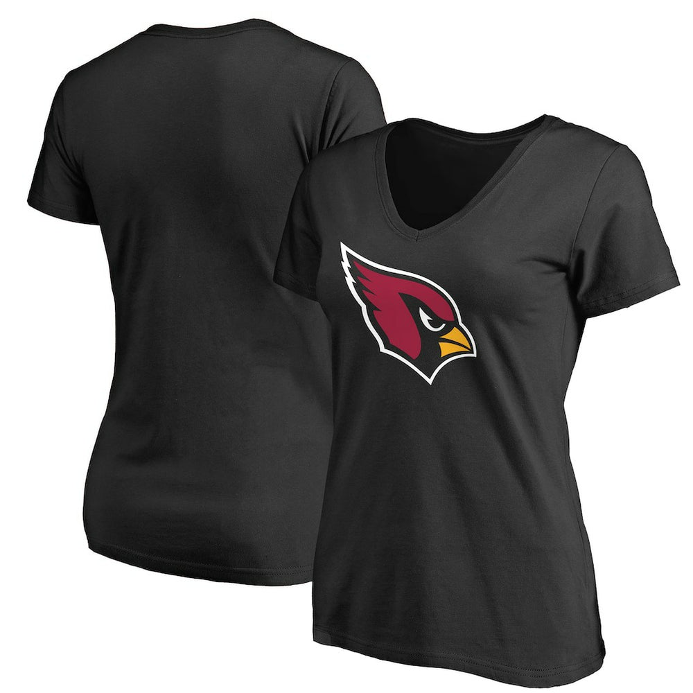 Arizona Cardinals Women's Primary Team Logo V-Neck T-Shirt Black - NFL