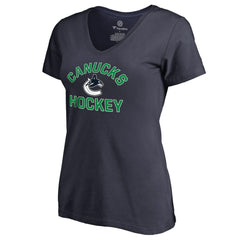 Vancouver Canucks - Women's Overtime V-Neck T-Shirt Navy