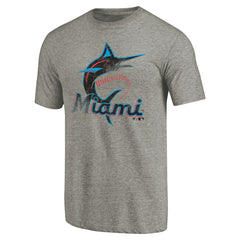 Miami Marlins Distressed Team Tri-Blend T-Shirt Clearance