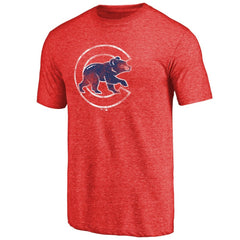 Chicago Cubs Distressed Team 2 Tri-Blend T-Shirt Lifestyle