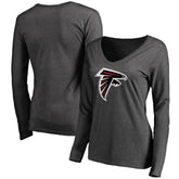 Atlanta Falcons Women's Team Logo Long Sleeve T-Shirt Heathered Gray - NFL