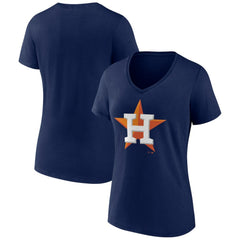Houston Astros Women's Team Color Primary Logo V-Neck T-Shirt Clearance