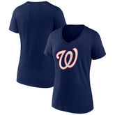 Washington Nationals Women's Secondary Color Primary Logo T-Shirt Online