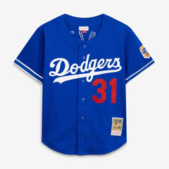 Mike Piazza Los Angeles Dodgers Mitchell & Ness Cooperstown Collection Mesh Batting Practice Button-Up Jersey for sale