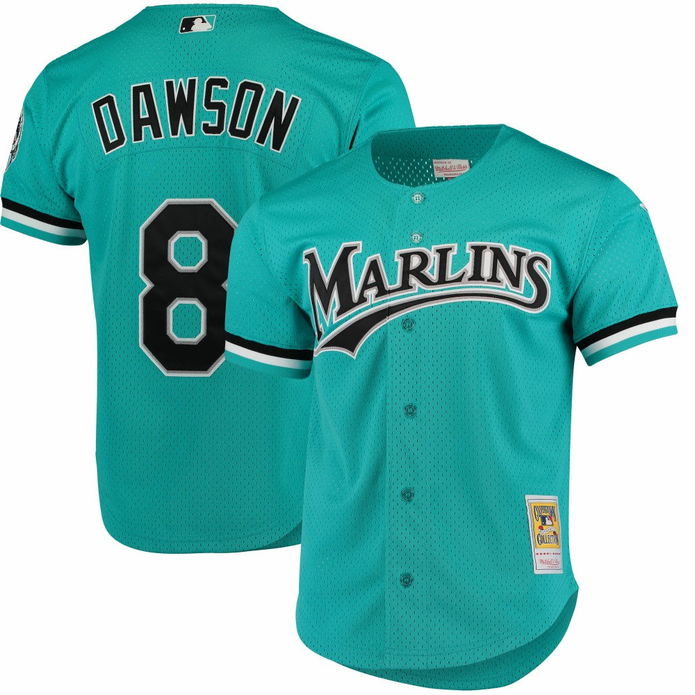 Andre Dawson Florida Marlins Mitchell & Ness Cooperstown Collection Mesh Batting Practice Button-Up Jersey for sale
