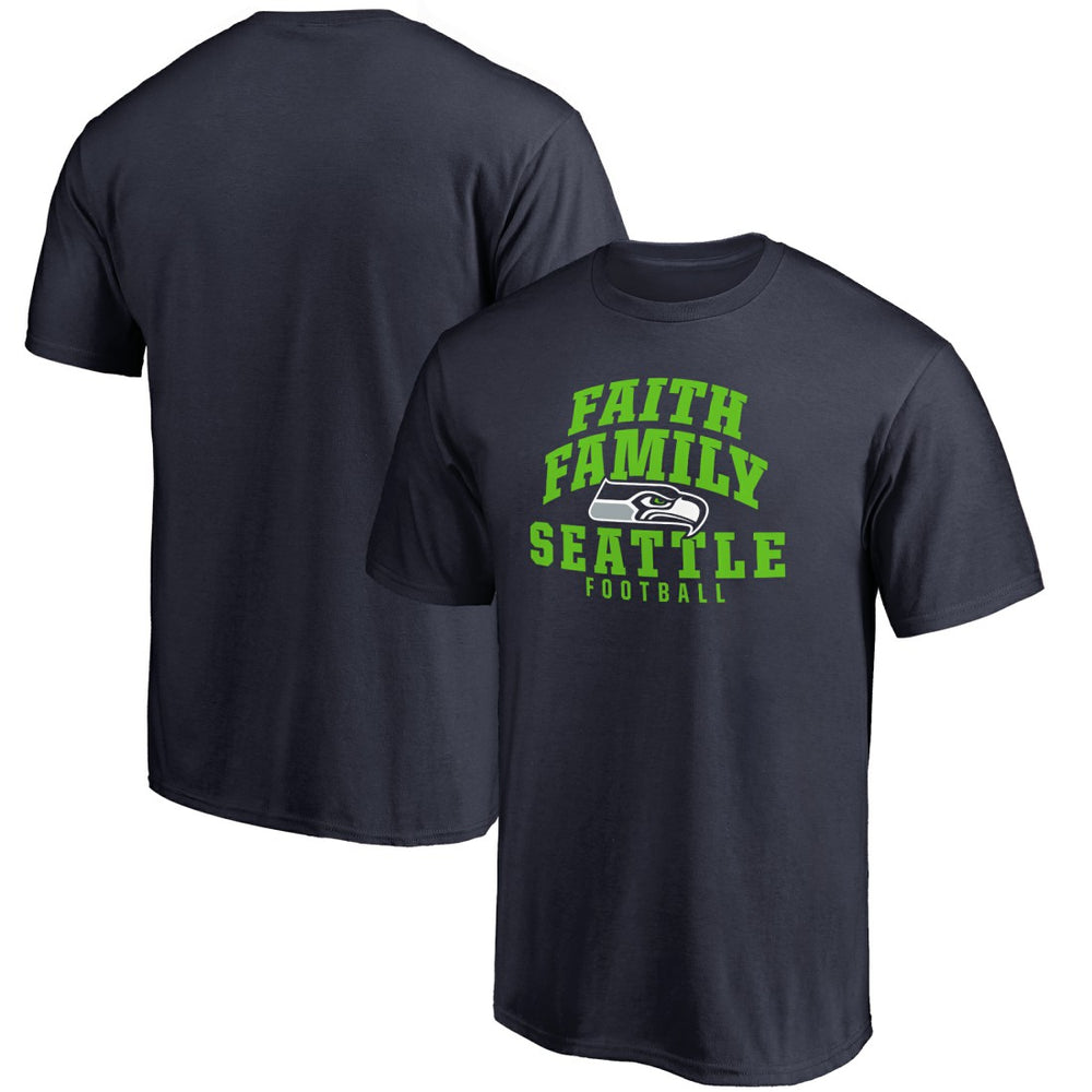 Seattle Seahawks Faith Family T-Shirt Navy - NFL