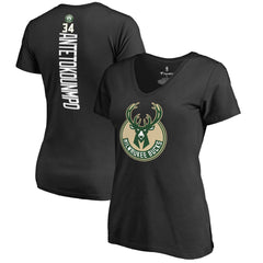 NBA - Giannis Antetokounmpo Milwaukee Bucks Women's Backer T-Shirt - Black
