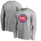 NBA - Detroit Pistons Primary Logo Long Sleeve T-Shirt - Heather Gray
