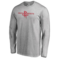 NBA - Houston Rockets Primary Logo Long Sleeve T-Shirt - Heather Gray