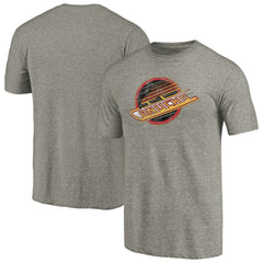 Vancouver Canucks - Throwback Logo 1985-1986 Tri-Blend T-Shirt Ash