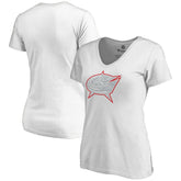Columbus Blue Jackets - Women's Whiteout V-Neck T-Shirt White