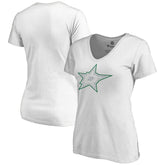 Dallas Stars - Women's Whiteout V-Neck T-Shirt White