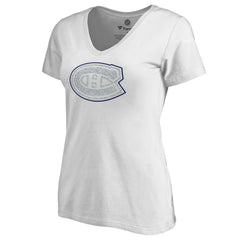 Montreal Canadiens - Women's Whiteout V-Neck T-Shirt White