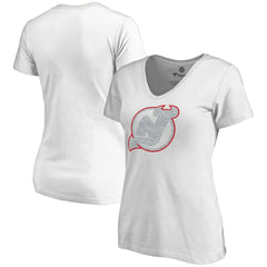 New Jersey Devils - Women's Whiteout V-Neck T-Shirt White
