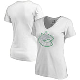 Vancouver Canucks - Women's Whiteout V-Neck T-Shirt White