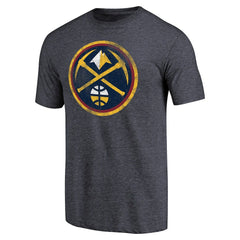 NBA - Denver Nuggets Distressed Team Logo Tri-Blend T-Shirt - Heather Navy