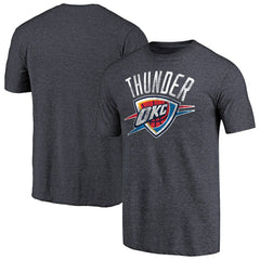 NBA - Oklahoma City Thunder Distressed Team Logo Tri-Blend T-Shirt - Heather Navy