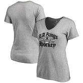 Los Angeles Kings - Women's Hometown Collection The Crown V-Neck T-Shirt ash