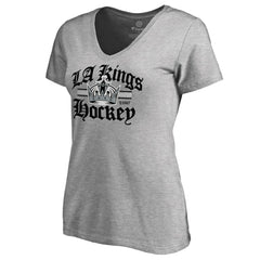 Los Angeles Kings - Women's Hometown Collection The Crown V-Neck T-Shirt ash