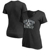 Los Angeles Kings - Women's Hometown Collection The Crown V-Neck T-Shirt Black