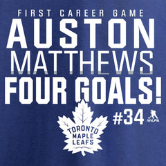 Auston Matthews Toronto Maple Leafs - Four Goals T-Shirt Royal